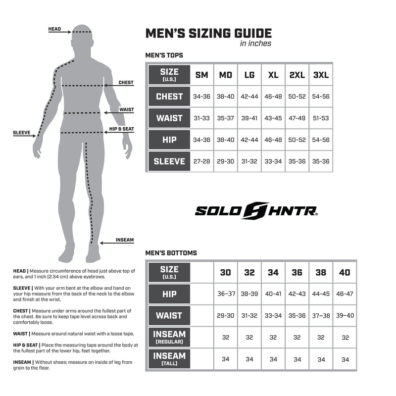 SOLO HNTR_Size Chart.jpg__PID:6663dd4d-db07-4b23-885d-a93609760512