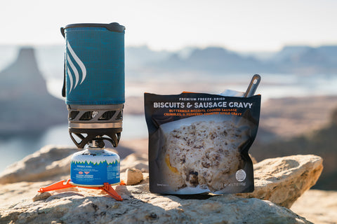 Sausage Peppered Biscuit Breakfast – Get Out Camping & Hiking