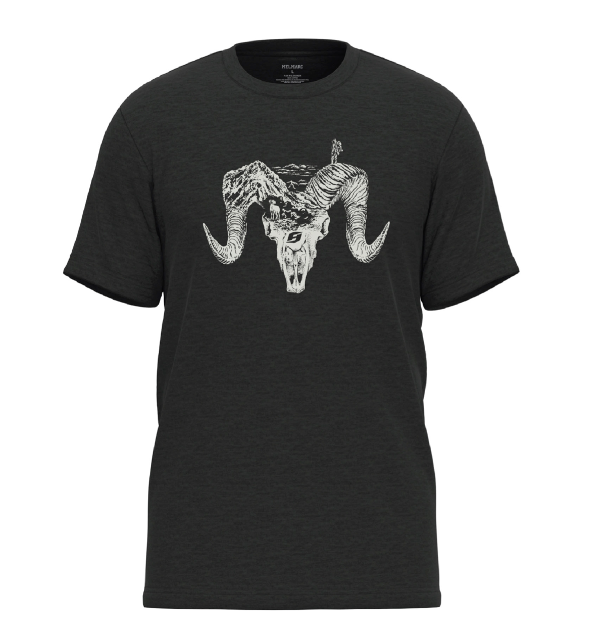 RAMSCAPE - White Ram Short Sleeve T (Charcoal Heather)